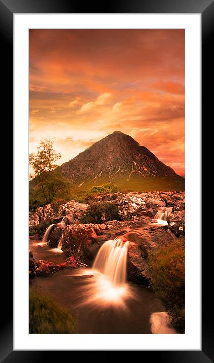 Majestic River Flowing Through Glen Coe Framed Mounted Print by Les McLuckie