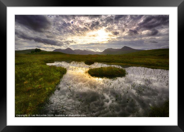 Majestic Reflections of Rannoch Moor Framed Mounted Print by Les McLuckie