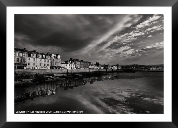 Serene Monochrome Reflections Framed Mounted Print by Les McLuckie