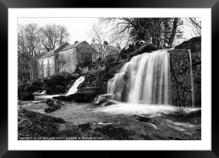 Enchanting Waterfall Oasis Framed Mounted Print by Les McLuckie