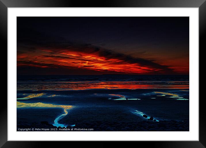 A fire in the Sky  Framed Mounted Print by Pete Moyes