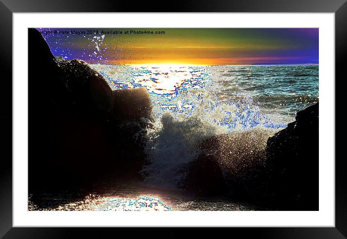 Wave Burst Framed Mounted Print by Pete Moyes