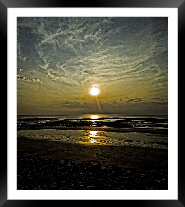 Wispy clouds in the Sunset Framed Mounted Print by Pete Moyes