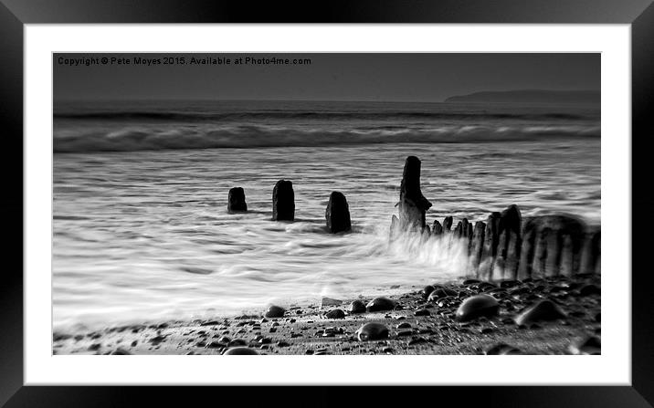 Misty Waves on The Groynes  Framed Mounted Print by Pete Moyes