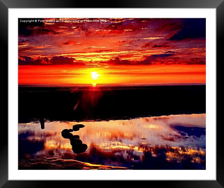 Sunset over the Pebbles  Framed Mounted Print by Pete Moyes