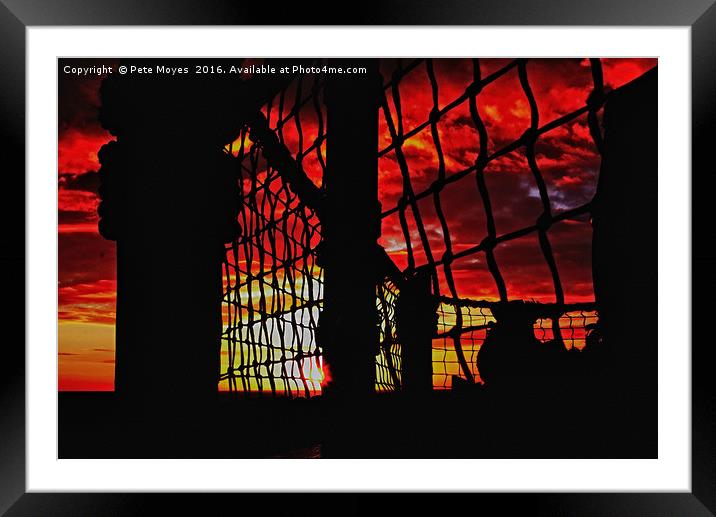 Sunset through the Rigging  Framed Mounted Print by Pete Moyes