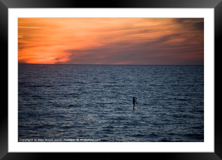Paddleboard at Dusk  Framed Mounted Print by Pete Moyes