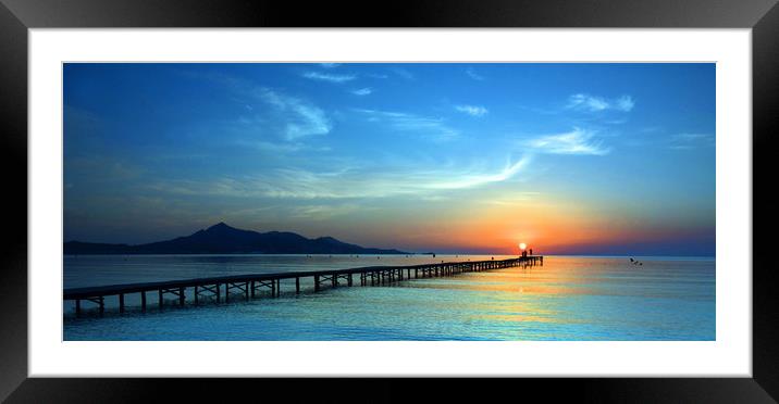 Sunrise,Playa De Muro,Majorca,Spain. Framed Mounted Print by jim wilson