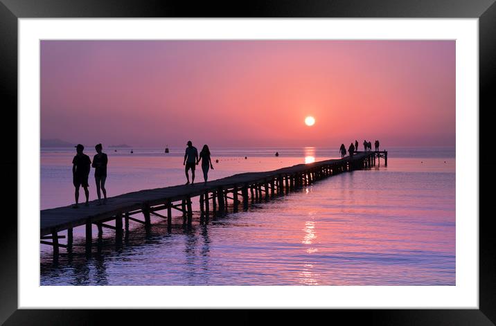 Chillout Sunrise,Playa De Muro,Majorca. Framed Mounted Print by jim wilson