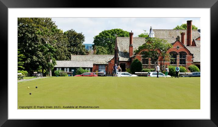 Bowling outside the old Lever Mens' Club Framed Mounted Print by Frank Irwin