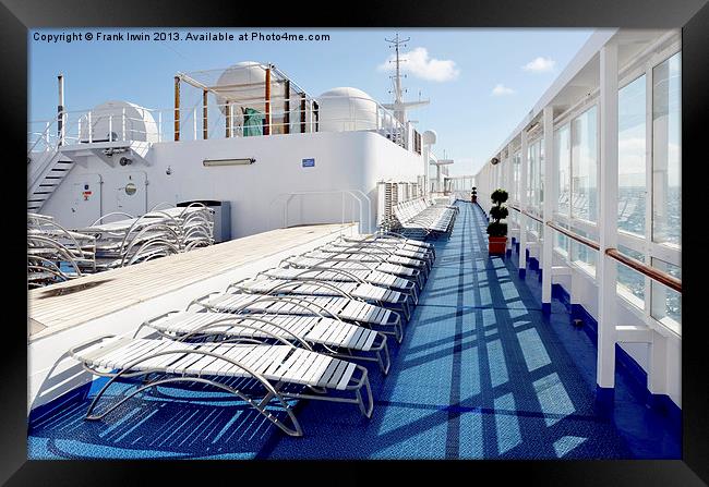 Cruise liner sun deck Framed Print by Frank Irwin