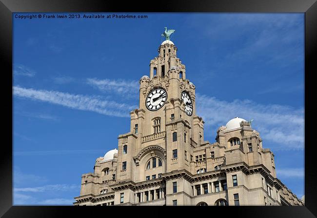 Liverpool Liver Building top Framed Print by Frank Irwin