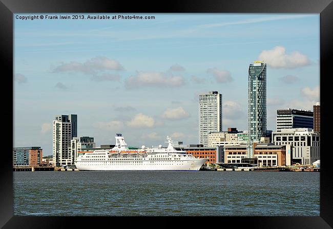 Looking across the Mersey to Liverpool’s Cruise Te Framed Print by Frank Irwin