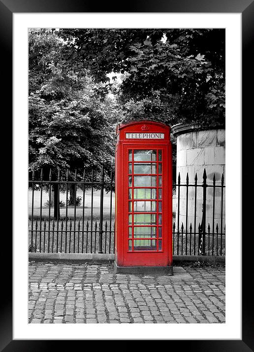 Colour popped telephone box Framed Mounted Print by Frank Irwin