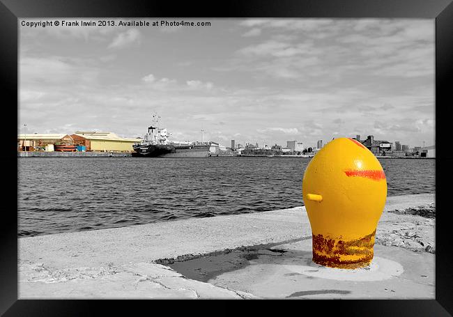 A Colour Popped bollard Framed Print by Frank Irwin