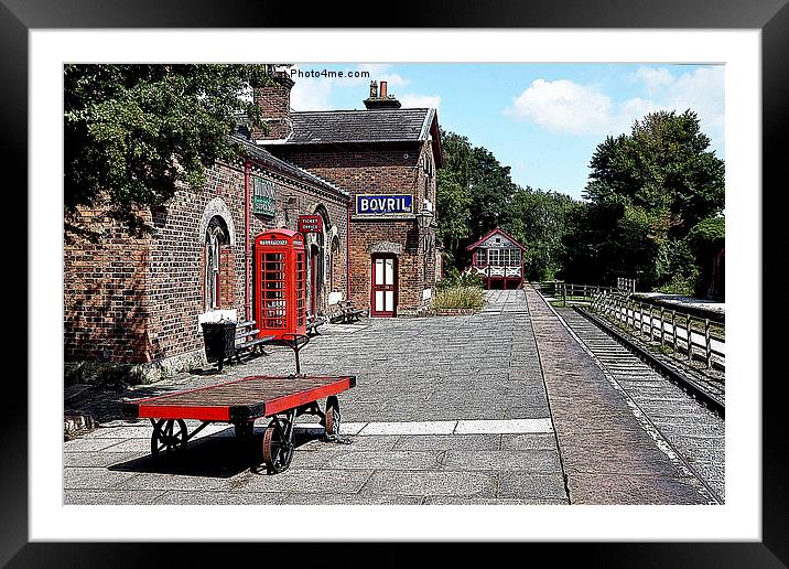 Artistic work of Hadlow Road Station Framed Mounted Print by Frank Irwin