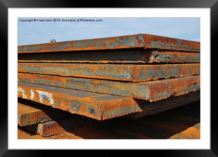 Mild steel sheet stocked at the dockside Framed Mounted Print by Frank Irwin