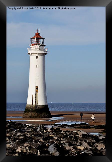 Perch Rock lighthouse at New Brighton Framed Print by Frank Irwin