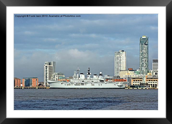 HMS Illustrious berthed in Liverpool Framed Mounted Print by Frank Irwin
