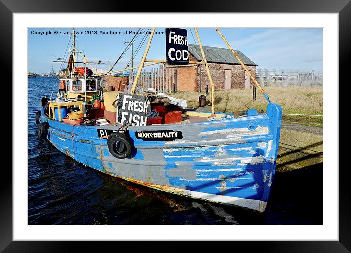 Brightly painted fishing boat Framed Mounted Print by Frank Irwin