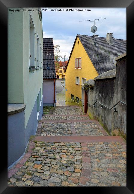 Steep back-streets in Breisach up to the Cathedral Framed Print by Frank Irwin