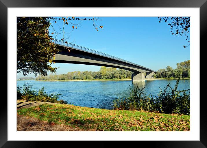 A picturesque bridge on the Rhine, close to Speyer Framed Mounted Print by Frank Irwin