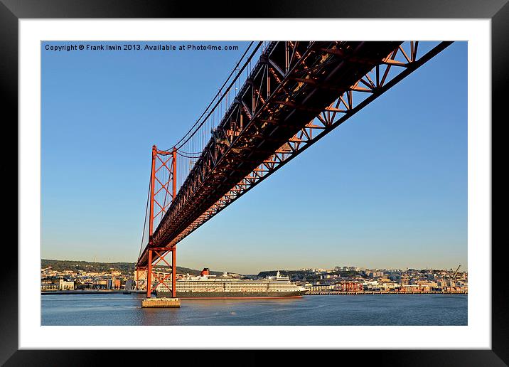 The 25th of April Bridge, Lisbon Framed Mounted Print by Frank Irwin