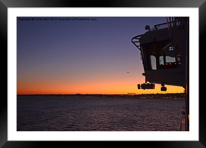 Lisbon from a cruise ship by night Framed Mounted Print by Frank Irwin