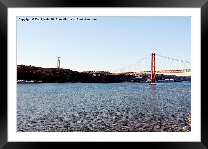 April 25th Bridge and Cristo Rei, Lisbon Framed Mounted Print by Frank Irwin