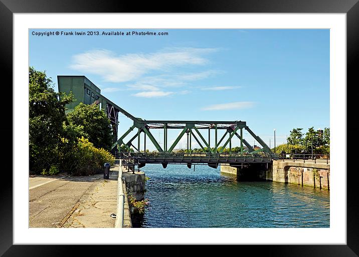 Edgerton Bridge, a typical bascule bridge. Framed Mounted Print by Frank Irwin