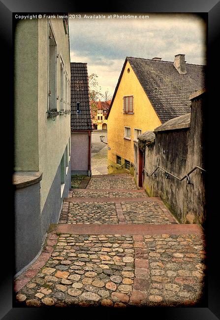 A small narrow street in Breisach, Grunge effect. Framed Print by Frank Irwin