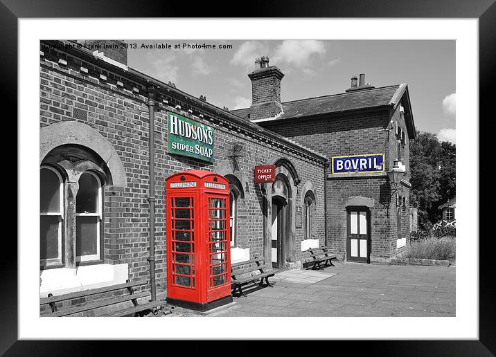 Colour popped work of Hadlow Road Station, Wirral Framed Mounted Print by Frank Irwin