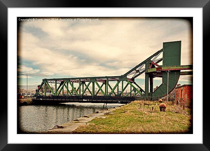 A Typical bascule Bridge, grunged effect Framed Mounted Print by Frank Irwin