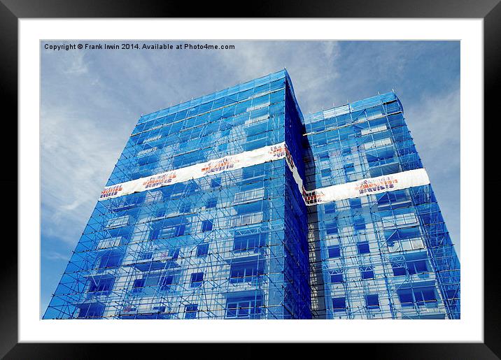 A High-Rise building prepared for demolition Framed Mounted Print by Frank Irwin