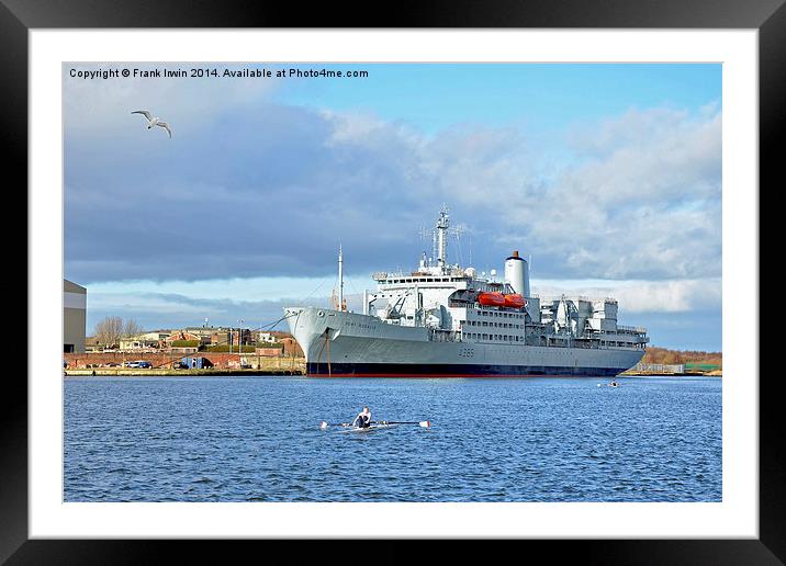 RFA Fort Rosalie & sculler Framed Mounted Print by Frank Irwin