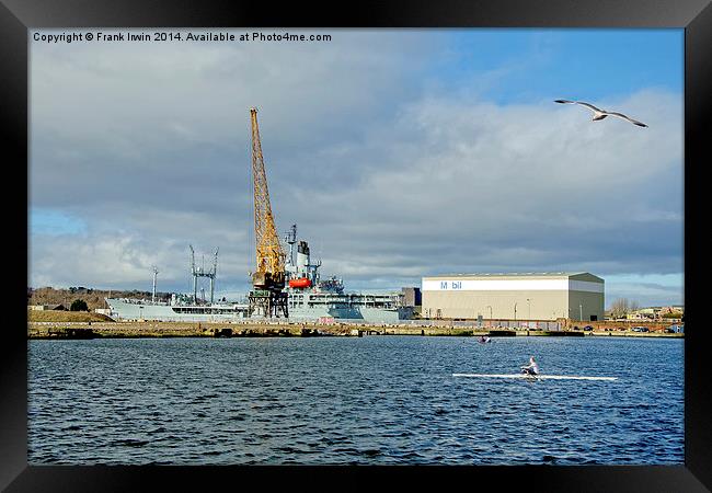 Sculling in Birkenhead’s West Float Framed Print by Frank Irwin