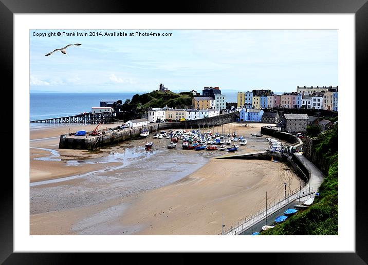 View of the magnificent Tenby Harbour with the tid Framed Mounted Print by Frank Irwin