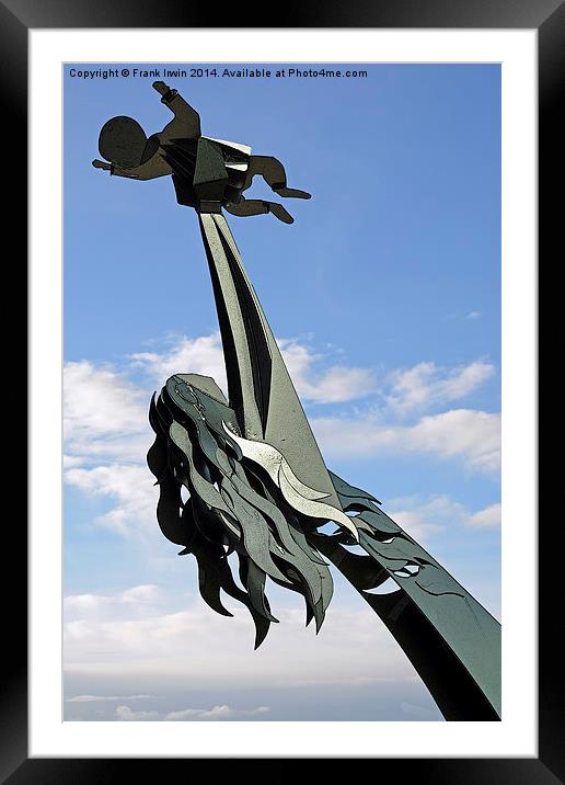 The “Aim Higher” sculpture in Birkenhead Park. Framed Mounted Print by Frank Irwin