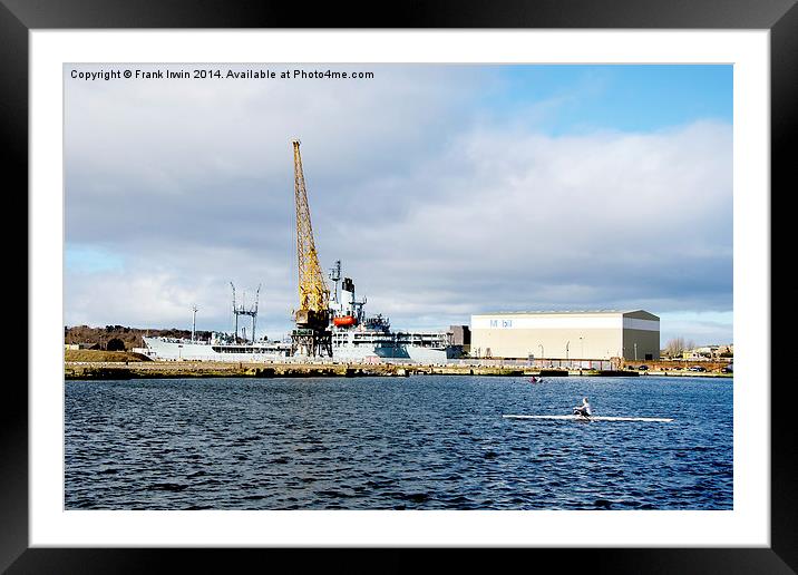 Sculling in Wirral’s East Float Framed Mounted Print by Frank Irwin