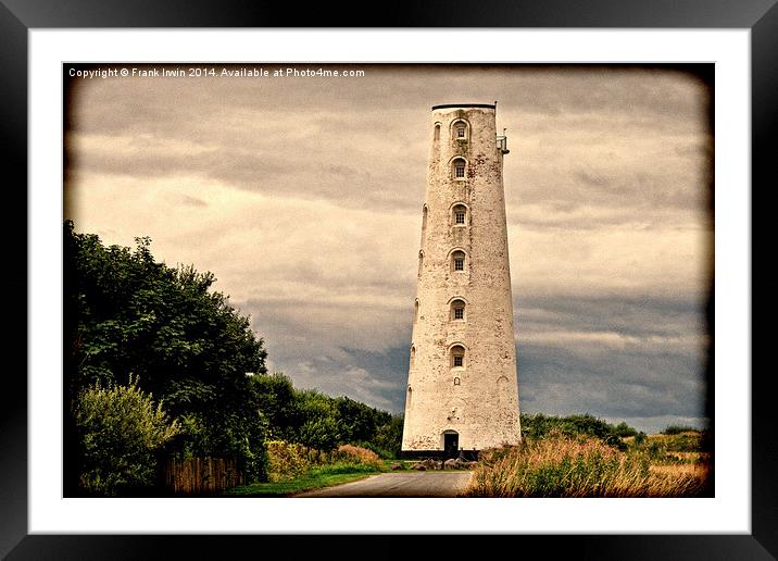Leasowe Lighthouse Grunged effect Framed Mounted Print by Frank Irwin