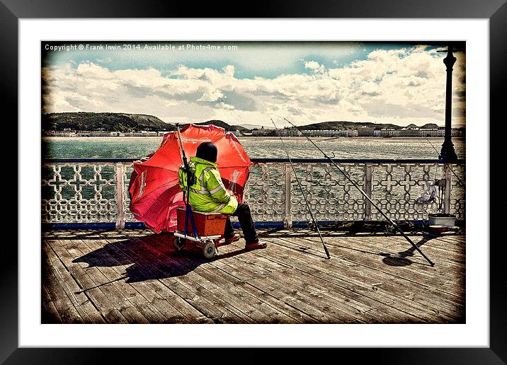 Fishing on the pier (Grunged) Framed Mounted Print by Frank Irwin