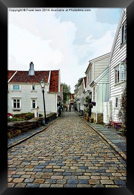 A typical street in Old Stavanger (Artistically do Framed Print by Frank Irwin
