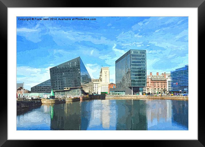 Artistic view across Canning Dock, Liverpool Framed Mounted Print by Frank Irwin