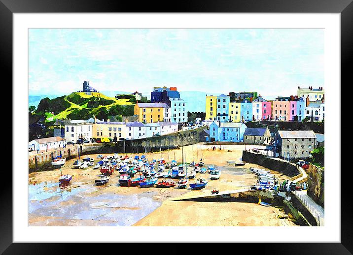 Artistic view of Tenby Harbour Framed Mounted Print by Frank Irwin