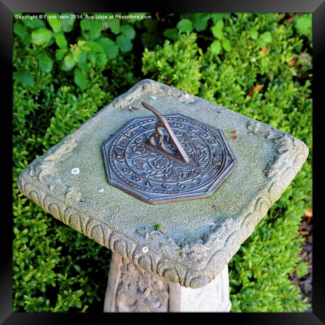 Traditional Sundial on a stone plinth Framed Print by Frank Irwin