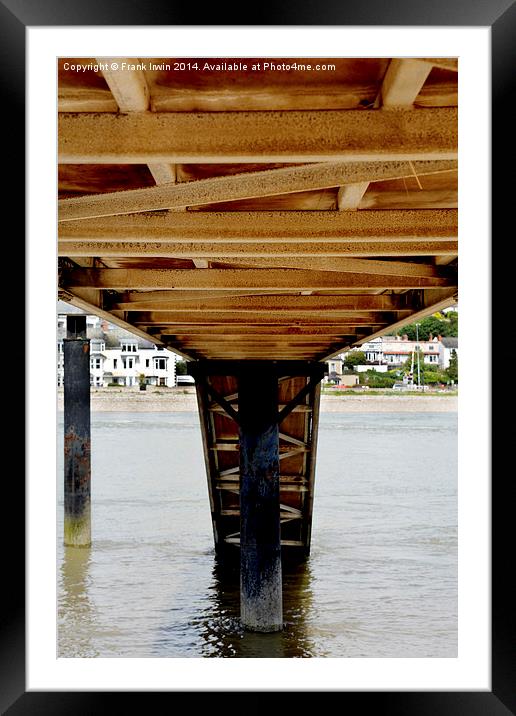 Underside of sunken pier on River Conway Framed Mounted Print by Frank Irwin