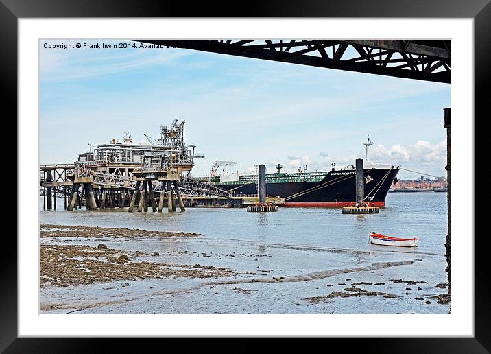 The River Mersey’s Tranmere Oil Terminal Framed Mounted Print by Frank Irwin
