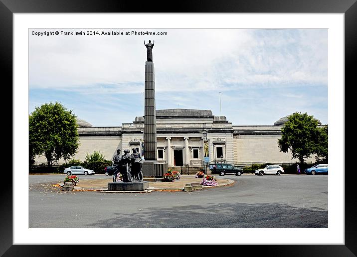 The Lady Lever Art Gallery & memorial column Framed Mounted Print by Frank Irwin