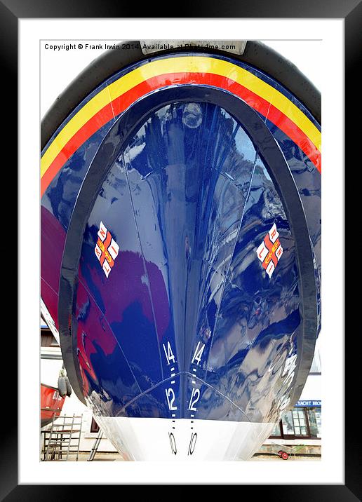 The bow of RNLB Sir William Hillary Framed Mounted Print by Frank Irwin