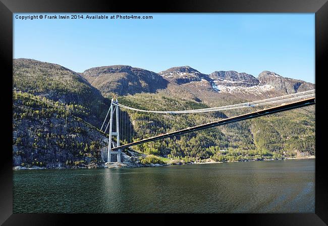  One of the many bridges to be navigated before ar Framed Print by Frank Irwin